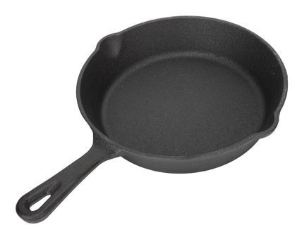 Generic Çift Çıkışlı Demir Saplı Demir Döküm 10 cm Düz Tava Siyah