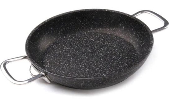 Falez Black Line Casa Milano Çelik Saplı Alüminyum Döküm 24 cm Sahan Tava Siyah