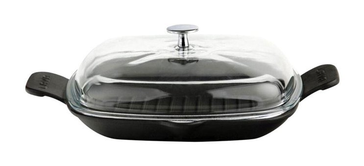 Lava Kapaklı Döküm 26x26 cm Grill Tava Siyah