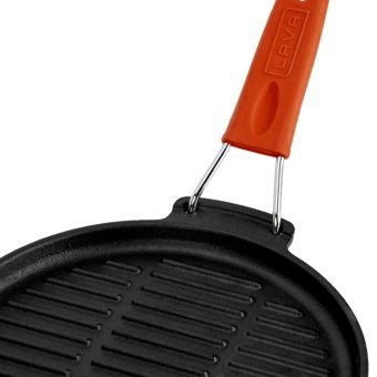 Lava Silikon Saplı Döküm 23 cm Grill Tava Turuncu