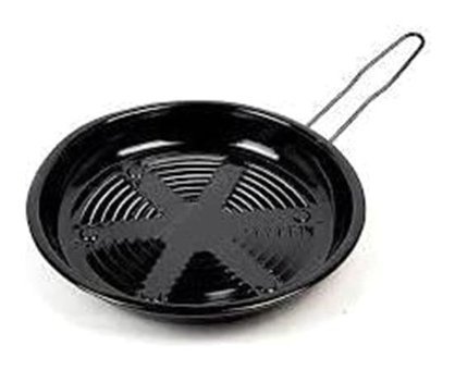 Cem Közmatik 042421 Metal Saplı Emaye 30 cm Közleme Tava Siyah