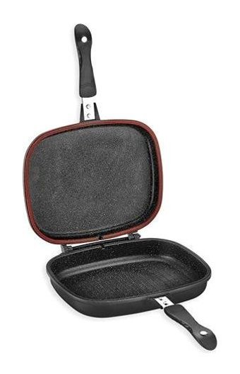 Schafer Gloria Plastik Saplı Döküm 34 cm Grill Tava Siyah