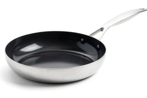 Greenpan Geneva Thermolon Çelik Saplı Paslanmaz Çelik 24 cm Düz Tava Gri