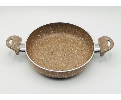 Cantef Plastik Saplı Granit 20 cm Sahan Tava Krem