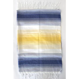 Asa Cotton Rejenere Gölgeli Pamuklu Plaj Havlusu Sarı