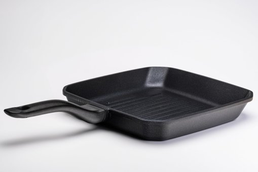 Cem Premium Kare Döküm Saplı Döküm 28x28 cm Grill Tava Siyah