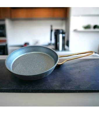 Evita Life Evita Metal Saplı Granit 28 cm Düz Tava Gri