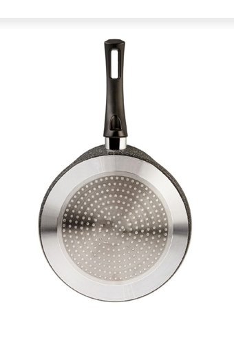 Hascevher Royal Chef Plastik Saplı Alüminyum 24 cm Krep Tava Gri
