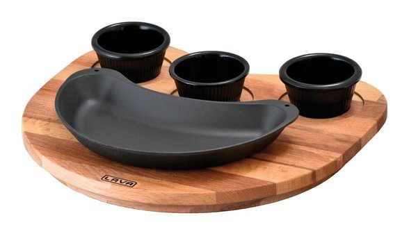 Lava Fajita Döküm 10x20 cm Düz Tava Siyah