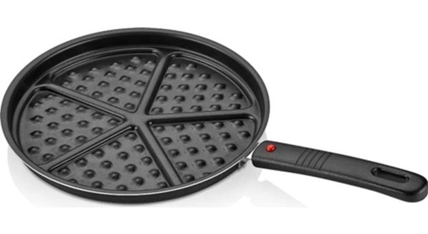 Tamu 5 Bölüm Plastik Saplı Alüminyum 26 cm Waffle Tava Siyah