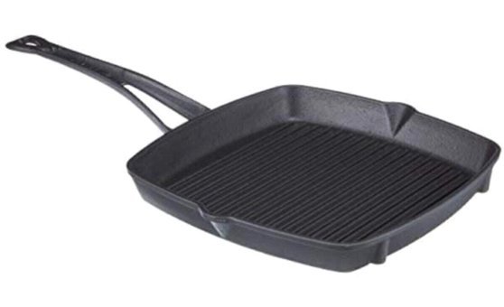 Lava Döküm Saplı 26 cm Grill Tava Siyah