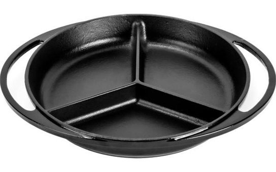 Lava 3 Bölmeli Döküm 22 cm Sahan Tava Siyah