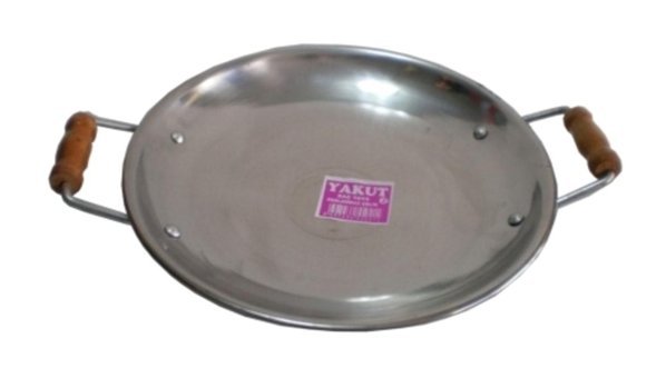 Emin Home Eminox Ahşap Saplı 27 cm Saç Tava Gri
