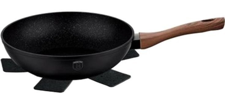 Berlinger Haus BH/1719 Ahşap Saplı Alüminyum 28 cm Düz Tava Siyah