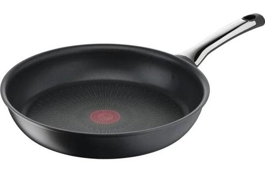 Tefal 6X Excellence Plastik Saplı Titanyum 20 cm Düz Tava Siyah
