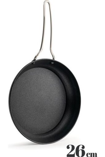 Esse Metal Saplı Titanyum 26 cm Düz Tava Siyah