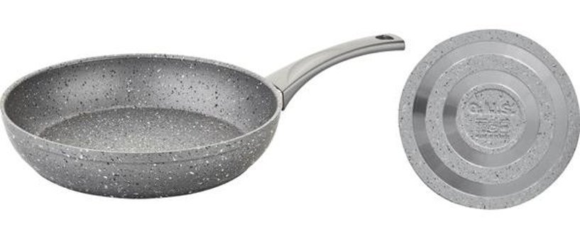 O.M.S 3210 Plastik Saplı Granit 18 cm Düz Tava Gri