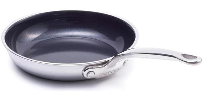 Greenpan Premiere Çelik Saplı Paslanmaz Çelik 20 cm Düz Tava Gri