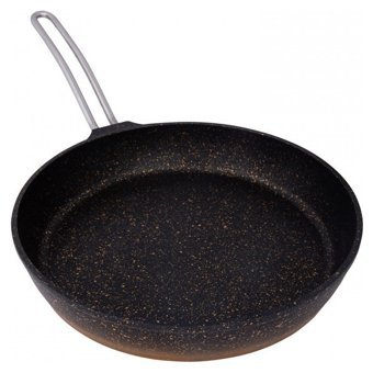 Emsan Kuvars Metal Saplı Granit 28 cm Düz Tava Siyah