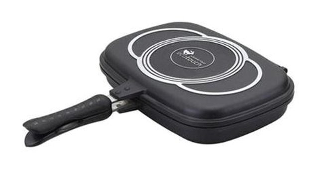 Esse Double Plastik Saplı Granit 32x26 cm Grill Tava Siyah