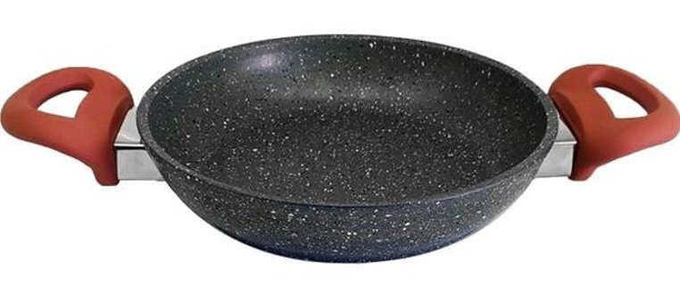 Aryıldız Terra Grey Plastik Saplı Granit 20 cm Sahan Tava Kırmızı