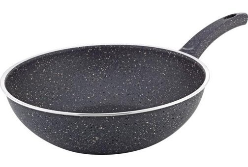 Cantef Plastik Saplı Alüminyum 28 cm Wok Tava Siyah