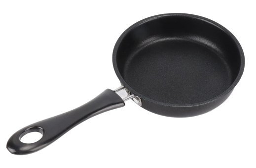Haofy Profesyonel Plastik Saplı Paslanmaz Çelik 12 cm Kızartma Tava Siyah