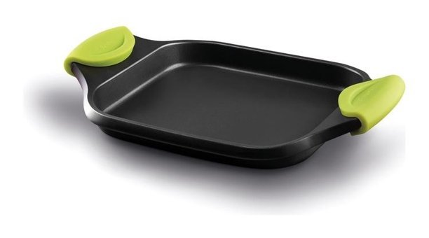 Castey Fundix Kare Plastik Saplı Alüminyum Döküm 37x27 cm Düz Tava Siyah