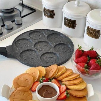 Eda Asya Zk-899 Döküm Saplı Granit 28 cm Pankek Tava Siyah
