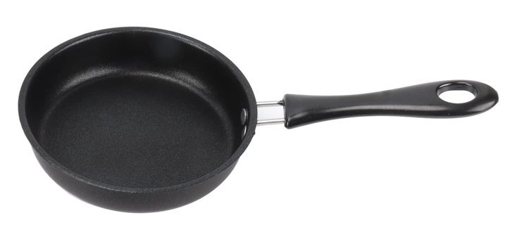 Caca Cook Plastik Saplı Paslanmaz Çelik 12 cm Kızartma Tava Siyah