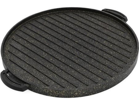 Alkar Granit Saplı Döküm 36 cm Grill Tava Siyah