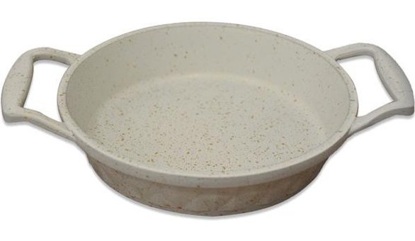 Essenso Kabartmalı Döküm Saplı Döküm 18 cm Sahan Tava Beyaz