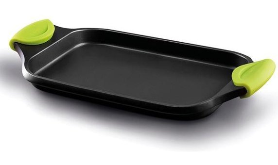 Castey Fundix Dikdörtgen Plastik Saplı Alüminyum Döküm 27 cm Düz Tava Gri