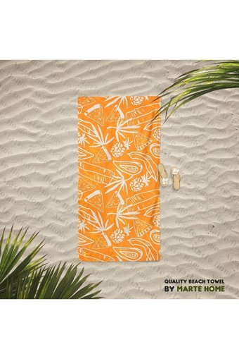 Marte Home Datça ananas Plaj Havlusu Beyaz Sarı