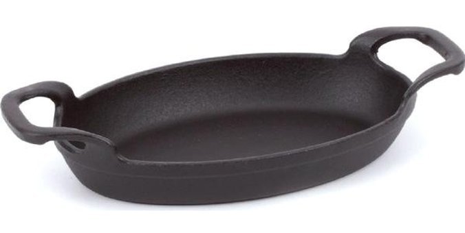 Sürel Oval Döküm Saplı Demir Döküm 16 cm Sahan Tava Siyah