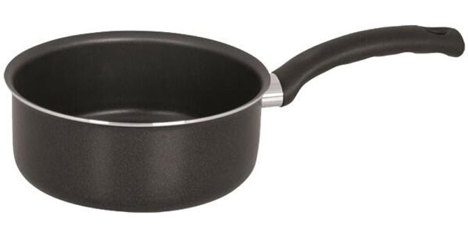 Mehtap Onyx Plastik Saplı Teflon 18 cm kaçerola Tava Siyah
