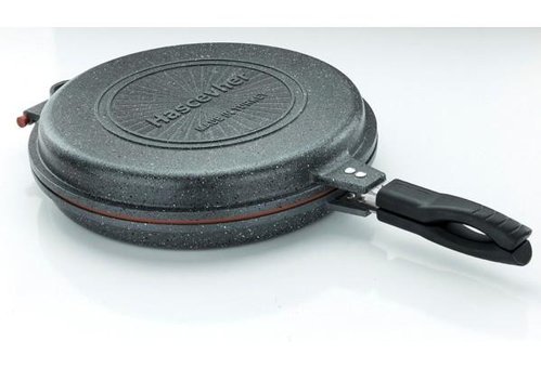 Hascevher Germanitium Çift Taraflı Plastik Saplı Döküm 32 cm Düz Tava Gri