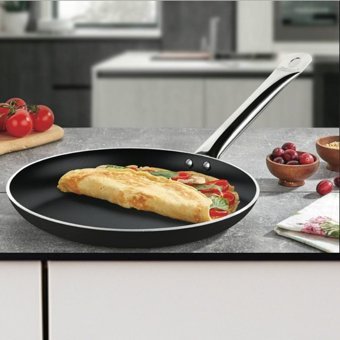 Evren Bistro Çelik Saplı Alüminyum 20 cm Krep Tava Siyah