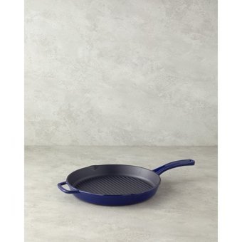 English Home Hecha Döküm Saplı Demir Döküm 28 cm Grill Tava Mavi