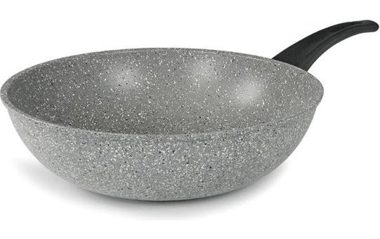 Flonal Dura Plastik Saplı Alüminyum 32 cm Wok Tava Gri