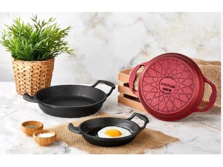 Polo Chef Iron Döküm 22 cm Sahan Tava Siyah
