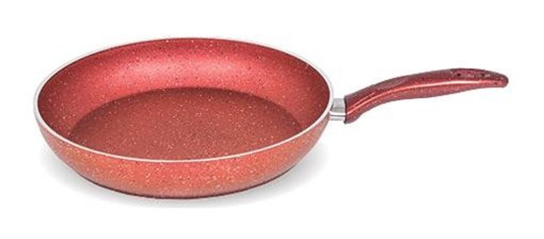 Fms Plastik Saplı Granit 26 cm Düz Tava Kırmızı