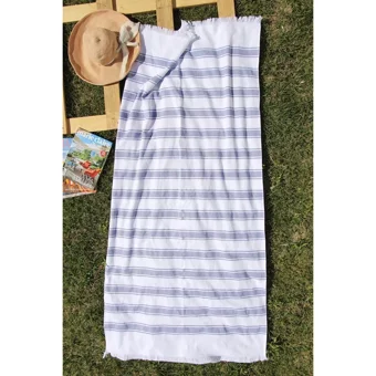 Baveno Outlet 50x90 cm Pamuklu Plaj Havlusu Beyaz Gri