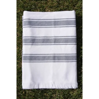 Baveno Outlet 50x90 cm Pamuklu Plaj Havlusu Beyaz Gri