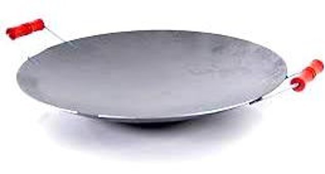 Go İthalat 3877 Ahşap Saplı Metal 45 cm Saç Tava Gri