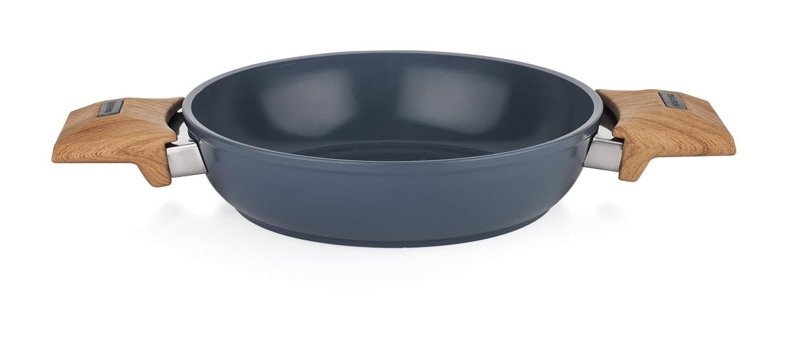 Schafer Fiesta Ahşap Saplı Seramik 20 cm Sahan Tava Siyah