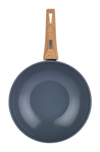 Schafer Fiesta Ahşap Saplı Seramik 28 cm Wok Tava Siyah