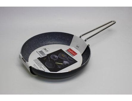 Taşhan Black Stone Maksi Lüx No:26 Çelik Saplı Granit 26 cm Düz Tava Siyah