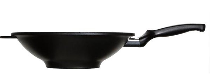 Risoli Black Plus Plastik Saplı Döküm 32 cm Wok Tava Siyah