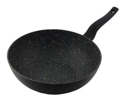Essenso Plastik Saplı Granit 28 cm Wok Tava Siyah